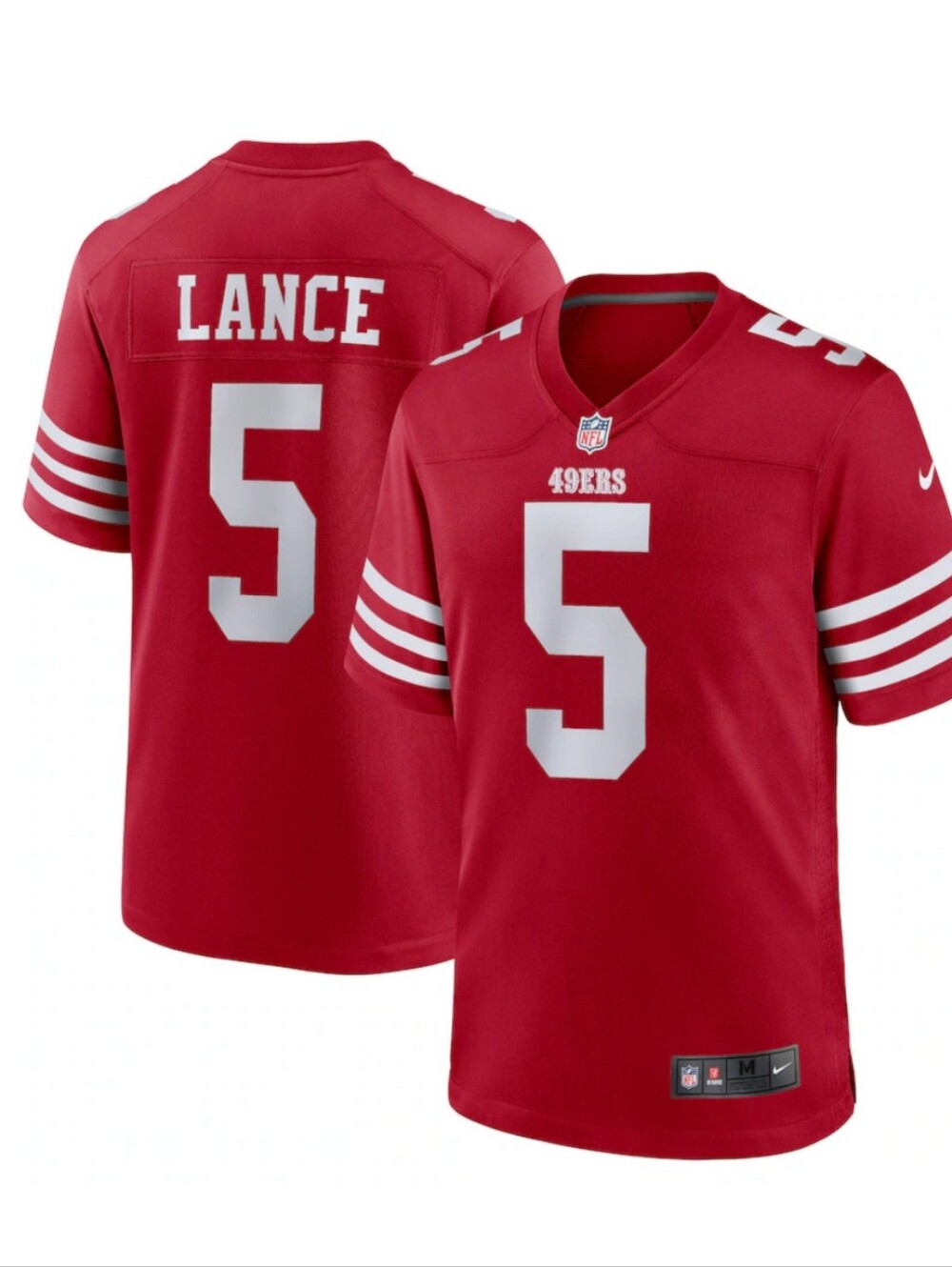 Nike Men's NFL Trey Lance #5 San Francisco 49ers VAPOR FUSE Jersey M, L, XL